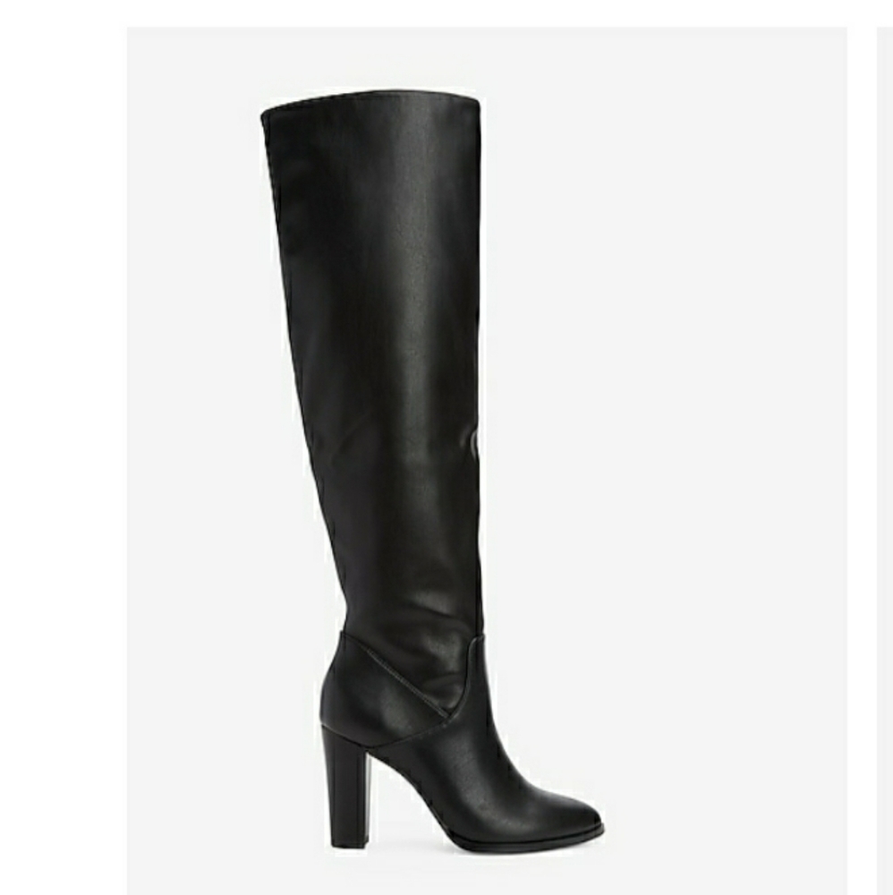 Faux Leather Heeled Stovepipe Boots